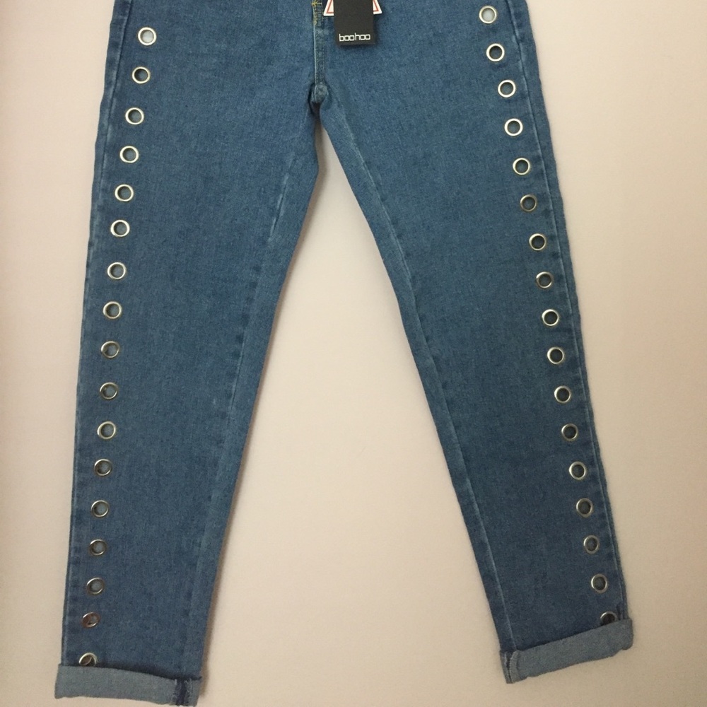 Boohoo Eyelet Mom Jeans